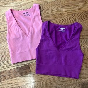 Garage Seamless Plunge Tank Tops (2) both size TP/XS